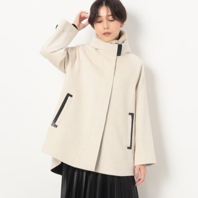 DAMAcollection アンゴラウール ショートコート 大きいサイズ LL アンゴラウール Aラインショートコート（0115WI03