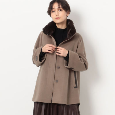 アンゴラウール Aラインショートコート（0115WE03） | COMME