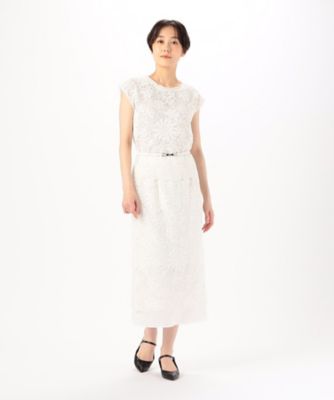 【セットアップ対応】ボタニカルチュール刺繍レース　ブラウス（０１１６ＨＧ０９）
