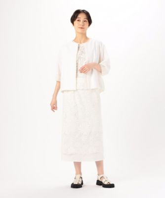 【セットアップ対応】ボタニカルチュール刺繍レース　ブラウス（０１１６ＨＧ０９）