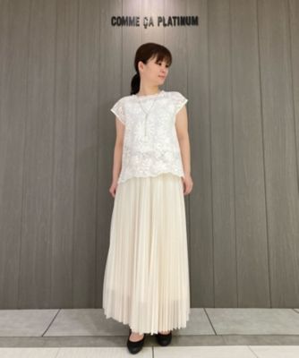 【セットアップ対応】ボタニカルチュール刺繍レース　ブラウス（０１１６ＨＧ０９）
