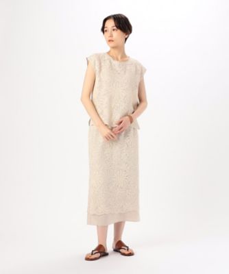【セットアップ対応】ボタニカルチュール刺繍レース　ブラウス（０１１６ＨＧ０９）