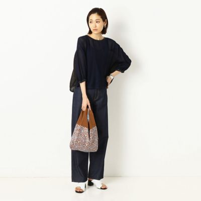 リネン・毘沙門亀甲風刺しゅう マーケットバッグ（0116RY02