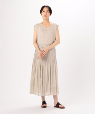 ＜三越伊勢丹/公式＞ COMME CA (Women)/コムサ リネンシフォン プリーツドレス ベージュ ワンピース・ドレス【三越伊勢丹/公式】