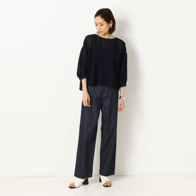 KAPITAL　winday デニムワイドパンツ　腰ひも サイズ２　日本製 クロスウエストワイドパンツ - エクリュ | ZARA Japan / 日本