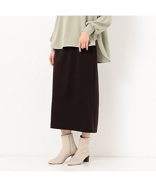 【SALE】ウールポンチ タイトスカート チャイロ ロングスカート