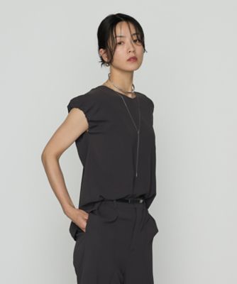 バックサテンジョーゼット ギャザースリーブプルオーバー