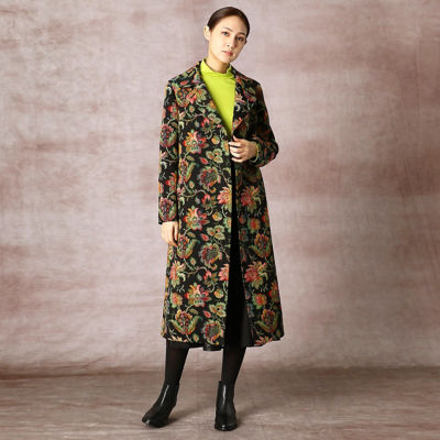 ゴブラン織 花柄 ロングコート（０１１９ＭＲ０２） | ファッション 