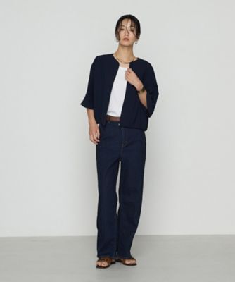 バックサテンジョーゼット ハーフスリーブブルゾン