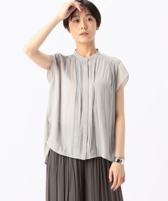 ＜COMME CA (Women)＞【セットアップ対応】スプリットジョーゼット　ピンタック・ギャザーブラウス（０１２０ＨＧ１３）