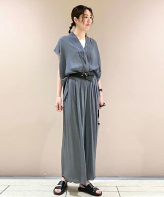 【セットアップ対応】スプリットジョーゼット　ピンタック・ギャザーブラウス（０１２０ＨＧ１３）