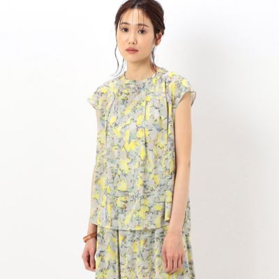 ＜COMME CA (Women)＞アートプリント　タックブラウス（０１２１ＨＣ１２）