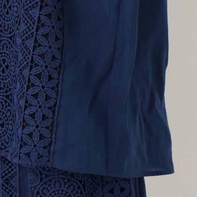 【セットアップ対応】ジオメトリックフラワーレース　フリルブラウス（０１２１ＨＹ１９）