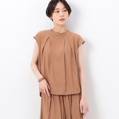 ＜COMME CA (Women)＞【セットアップ対応】スプリットジョーゼット　アートプリント　タックブラウス（０１２２ＨＣ１４）