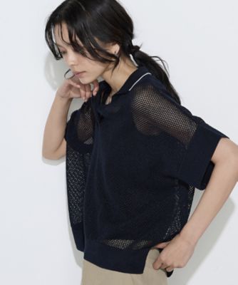 リネンメッシュ スキッパープルオーバー（0143IO06） | COMME