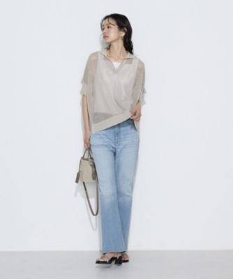 リネンメッシュ スキッパープルオーバー（0143IO06） | COMME