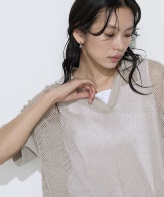 リネンメッシュ スキッパープルオーバー（0143IO06） | COMME