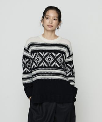 ＜COMME CA (Women)＞ジャカード編み　スヌード付きニットプルオーバー（０１４６ＩＭ０７）