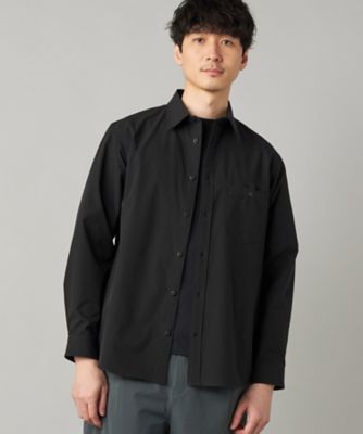 【本日限定価格】COMME CA COLLECTION コムサ 黒 長袖シャツ 撥水】【COMME CA MEN BLACK】〔TEXBRID