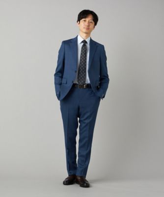 【MEN'S TENORAS】スリーピーススーツ ネイビー バーズアイ Lサイズ SUPER100's バーズアイ スーツ（スリーピース対応