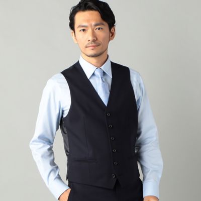 ウールトロピカル プレーンカラー ベスト（0701VG01） | COMME