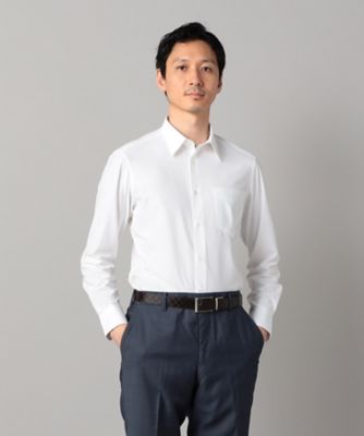 コムコム　二次元ホワイトシャツ　M 吸水速乾】福井産 2WAYホワイトドビー シャツ（0708HM03