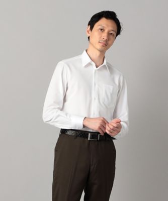 吸水速乾】福井産 2WAYホワイトドビー シャツ（0708HM03