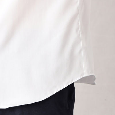ヘリンボーンツイル 半袖ショートポイントカラー ドレスシャツ