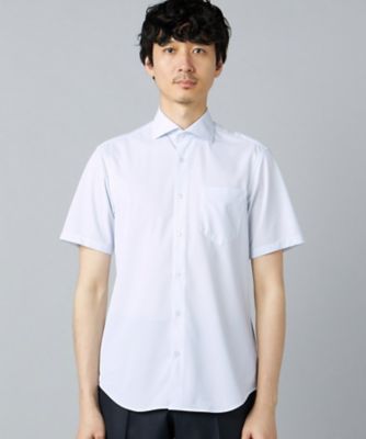 吸水速乾・防しわ・防汚】トリコットツイル 半袖ドレスシャツ