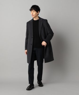 コムサメン グレー ウールカシミヤ シングルブレスト チェスター コート コムサメン グレー ウールカシミヤ シングルブレスト チェスター コート