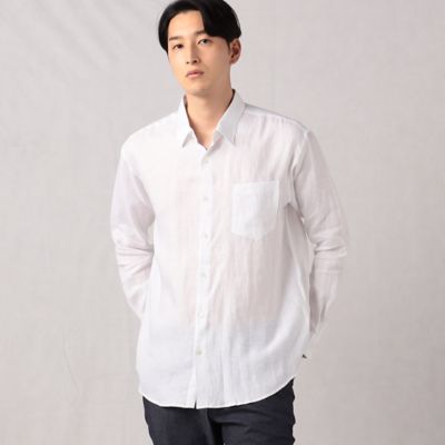 ＜COMME CA MEN (Men) ＞リネン　シャンブレーショートポイントカラーシャツ（０７１９ＩＣ０２）