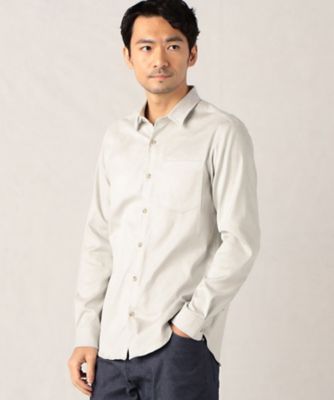 ＜COMME CA MEN (Men) ＞【抗菌・防臭】Ｂｅｇｉｅ－Ｂｅｇｉｅ　フェイクスエード　ショートポイントカラーシャツ（０７１９ＩＣ０４）