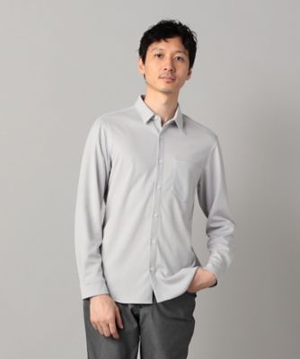 ＜COMME CA MEN (Men) ＞和歌山編み　千鳥柄ジャージー　キーボードシャツ（０７１９ＩＭ０４）