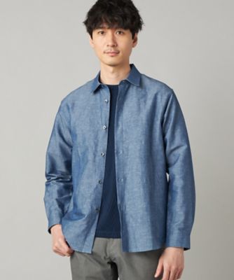 ＜COMME CA MEN (Men) ＞リネンダンガリー　レギュラーカラーシャツ（０７１９ＩＯ０３）