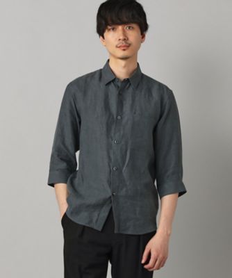 ＜COMME CA MEN (Men) ＞〔ＬＩＢＥＣＯ　〕リネンブロード　７分袖レギュラーカラーシャツ（０７１９ＩＯ０８）