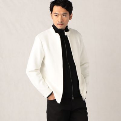 ＜COMME CA MEN (Men) ＞フェイクスエードジャージー　スタンドカラーライダース（０７２３ＢＣ０１）
