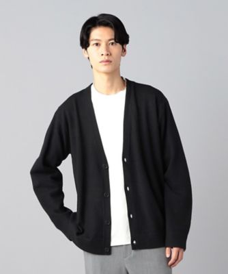 天竺×裏目切り替え強縮ニット カーディガン（0739KI04