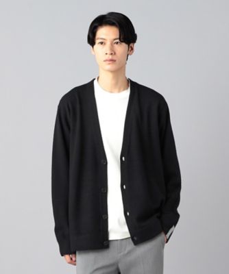 天竺×裏目切り替え強縮ニット カーディガン（0739KI04