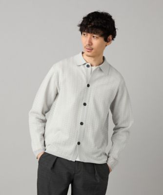 ＜COMME CA MEN (Men) ＞透かし編み　ポロカーディガン（０７３９ＫＯ０６）