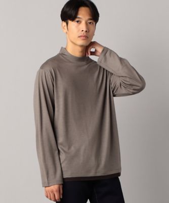 COMME CA MEN (Men) /コムサ・メン ウール天竺 モックネック長袖Tシャツ(0740TI10) ベージュ トップス【三越伊勢丹/公式】