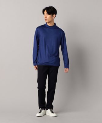 COMOLI モックネック ロンT ネイビー 2 M〜L相当 ウール天竺 モックネック長袖Tシャツ（0740TI10） | COMME CA