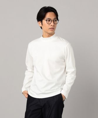 COMME CA MEN (Men) /コムサ・メン シルキーポンチ モックネック長袖Tシャツ(0740TM05) シロ トップス【三越伊勢丹/公式】