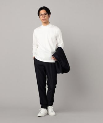 シルキーポンチ モックネック長袖Tシャツ（0740TM05