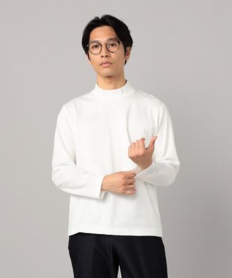 シルキーポンチ モックネック長袖Tシャツ（0740TM05