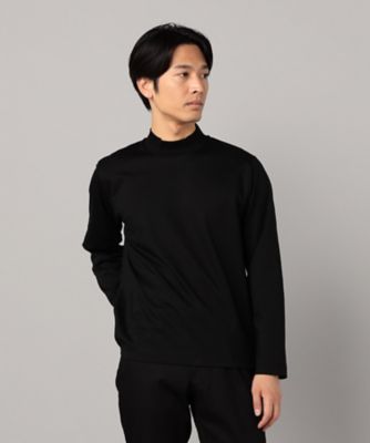 COMME CA MEN (Men) /コムサ・メン シルキーポンチ モックネック長袖Tシャツ(0740TM05) クロ トップス【三越伊勢丹/公式】