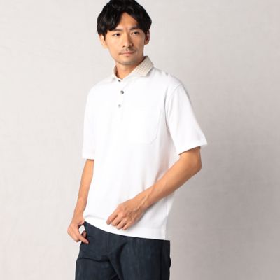 ＜COMME CA MEN (Men) ＞チェック衿のポロシャツ（０７４２ＣＥ０７）