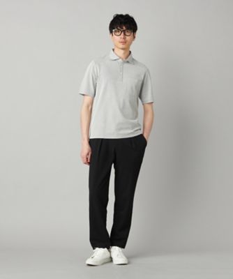 抗菌防臭加工】衿裏チェック使い カッタウェイポロシャツ