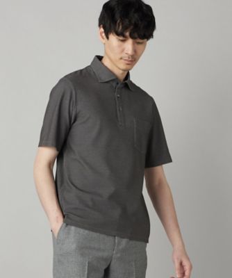 さーこさーこさん専用　PLAY グレー ポロシャツ Lサイズ 抗菌防臭加工】衿裏チェック使い カッタウェイポロシャツ