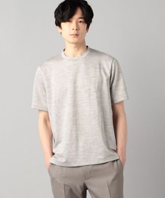 ＜三越伊勢丹/公式＞ COMME CA MEN (Men) /コムサ・メン 麻プレーティングジャージー Tシャツ ライトグレー トップス【三越伊勢丹/公式】