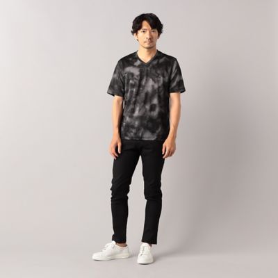 ラミー天竺 ムラ染風プリントTシャツ（0742TG28